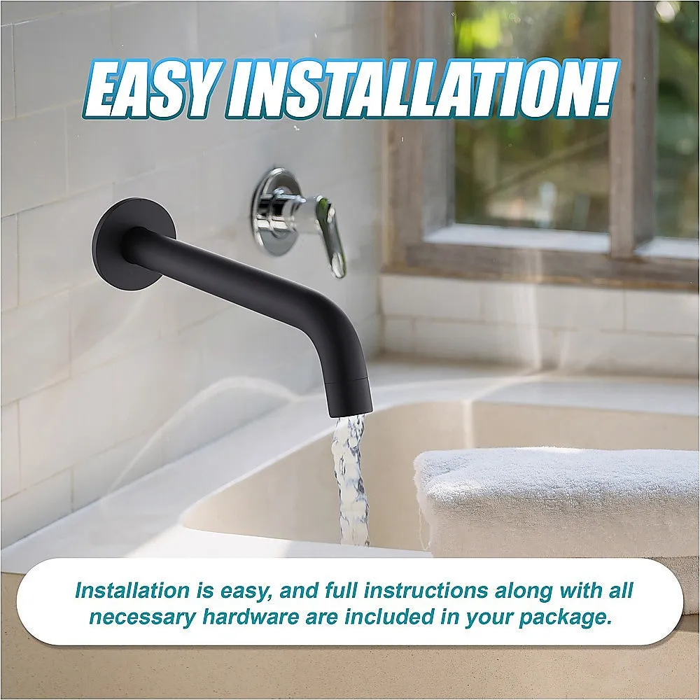 220mm Bath Spout | Matte Black Finish