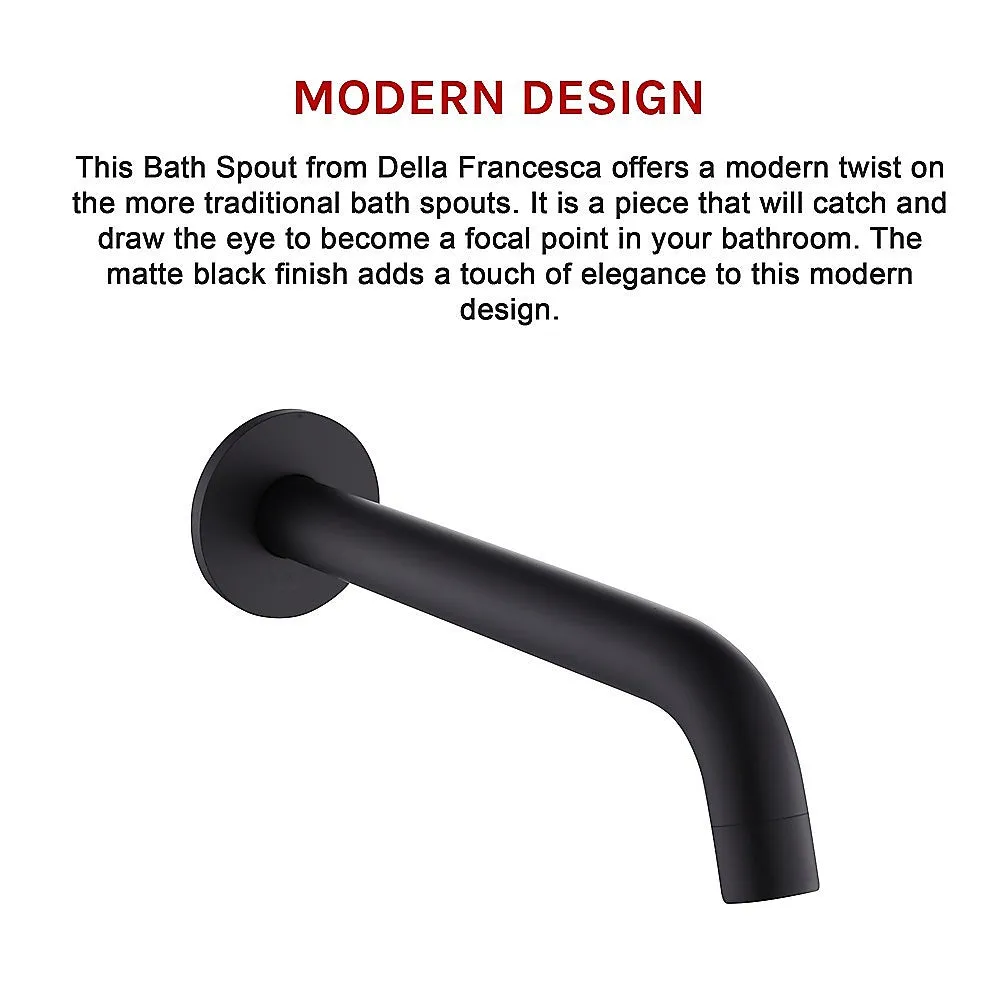 220mm Bath Spout | Matte Black Finish