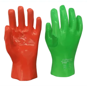 270mm 11'' Hi-vis heavy-duty Titan reinforced PVC cotton gloves Abrasion-Lv4