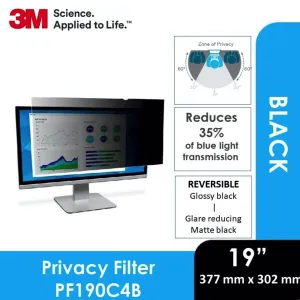 3M PF190C4B Privacy Filter (302.0 mm X 376.7 mm) 4802
