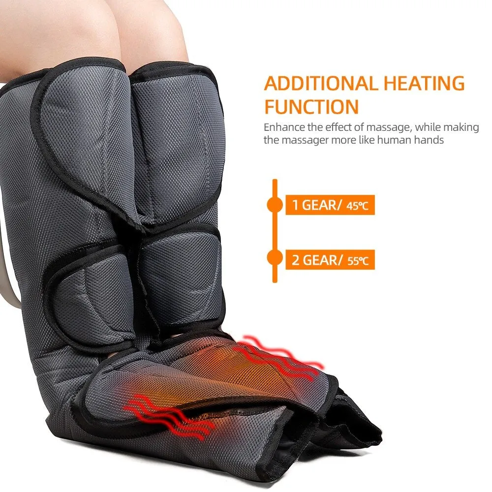 Air Compression Pneumatic Foot and Calf Heated Air Wraps Massager