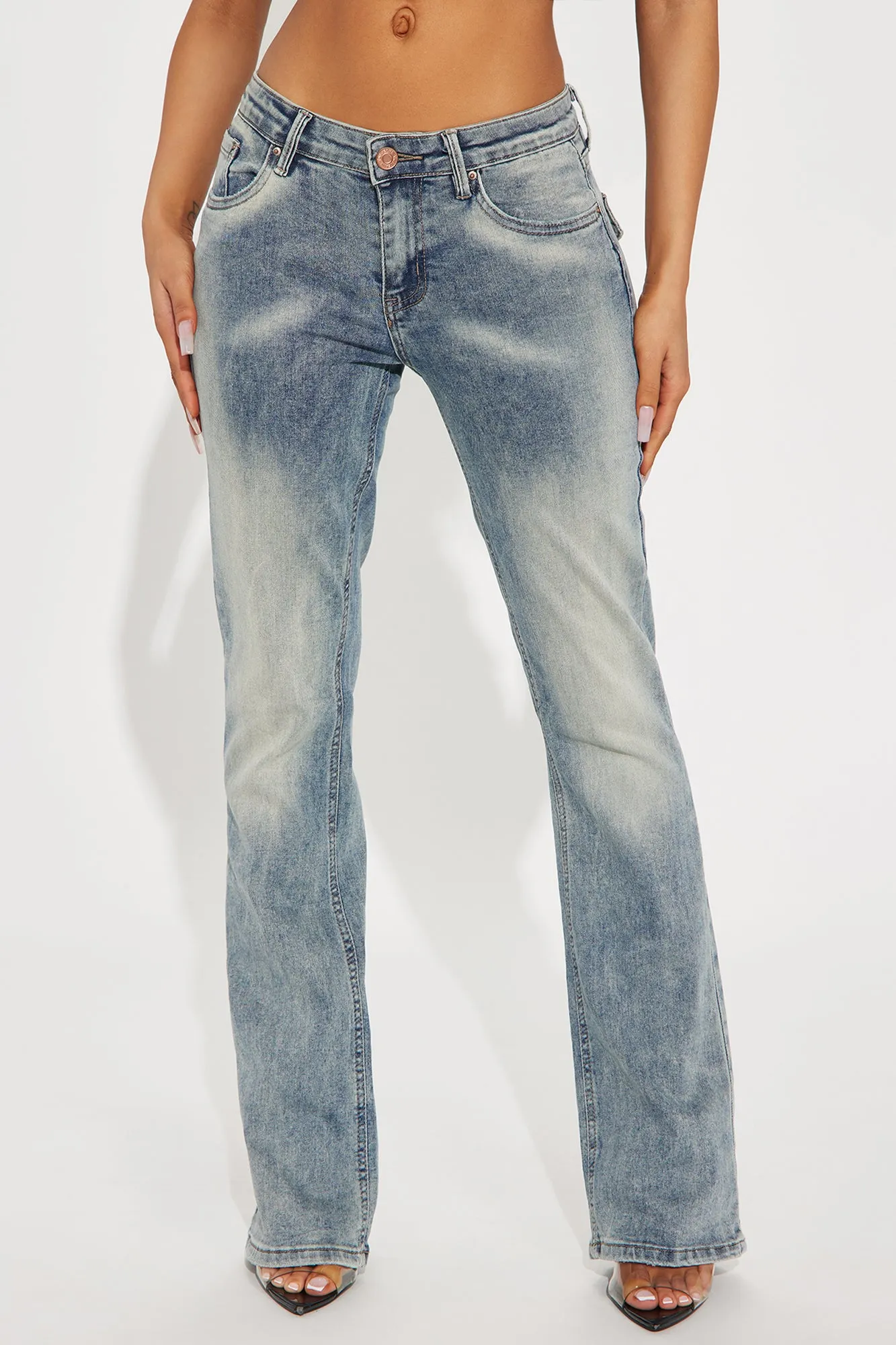 All Talk Tinted Stretch Bootcut Jeans - Vintage Wash