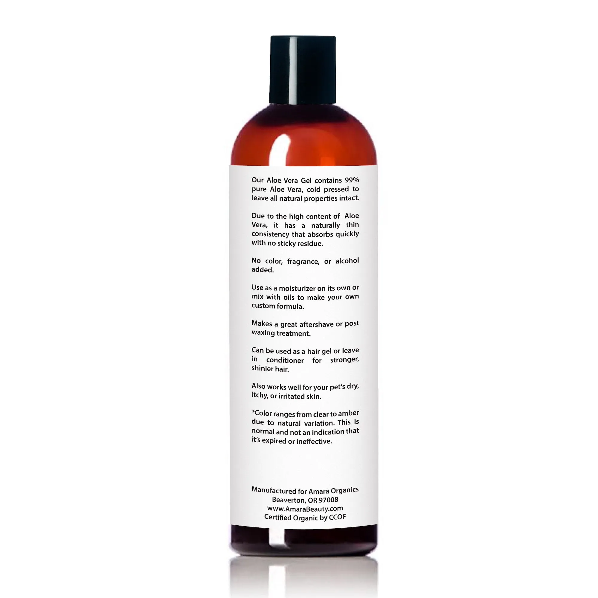 Amara Organics Aloe Vera Gel - USDA Certified Organic - 12 fl. oz.