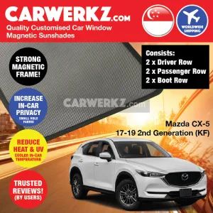 Customised Window Magnetic Sunshades for Mazda CX-5 2017-Current 2nd Generation (KF) Japan SUV