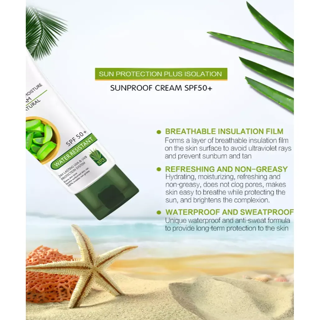 Dr. Rashel Aloe Vera Soothing & Moisture Sun Cream Skin Natural SPF 50  Water Resistant