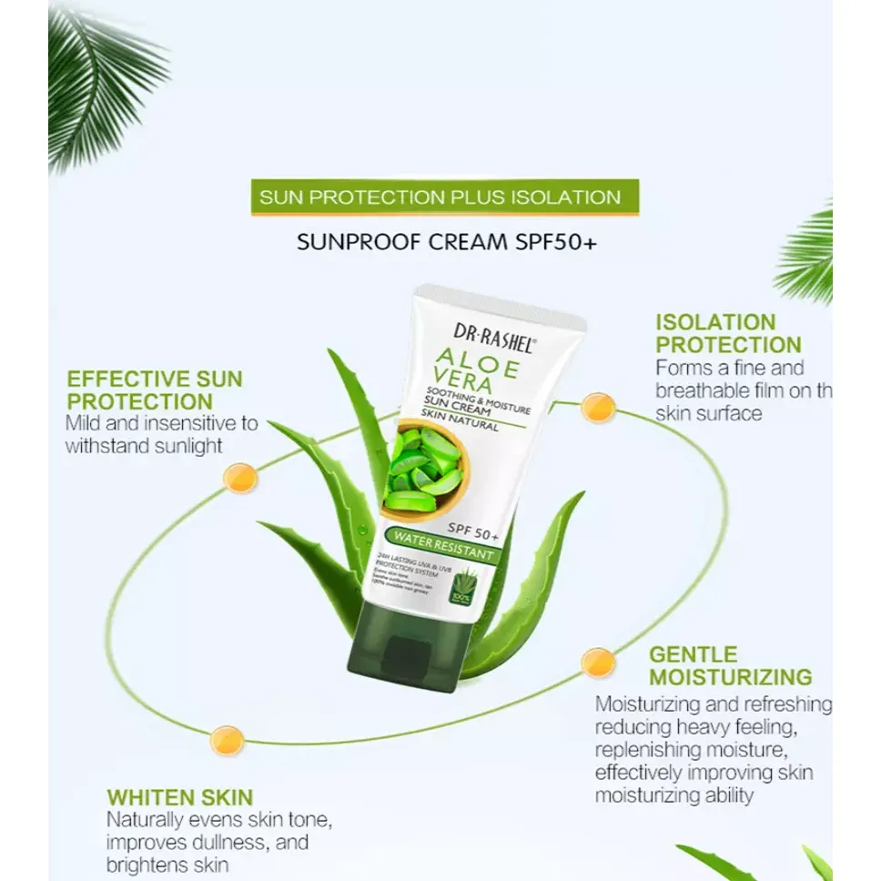 Dr. Rashel Aloe Vera Soothing & Moisture Sun Cream Skin Natural SPF 50  Water Resistant