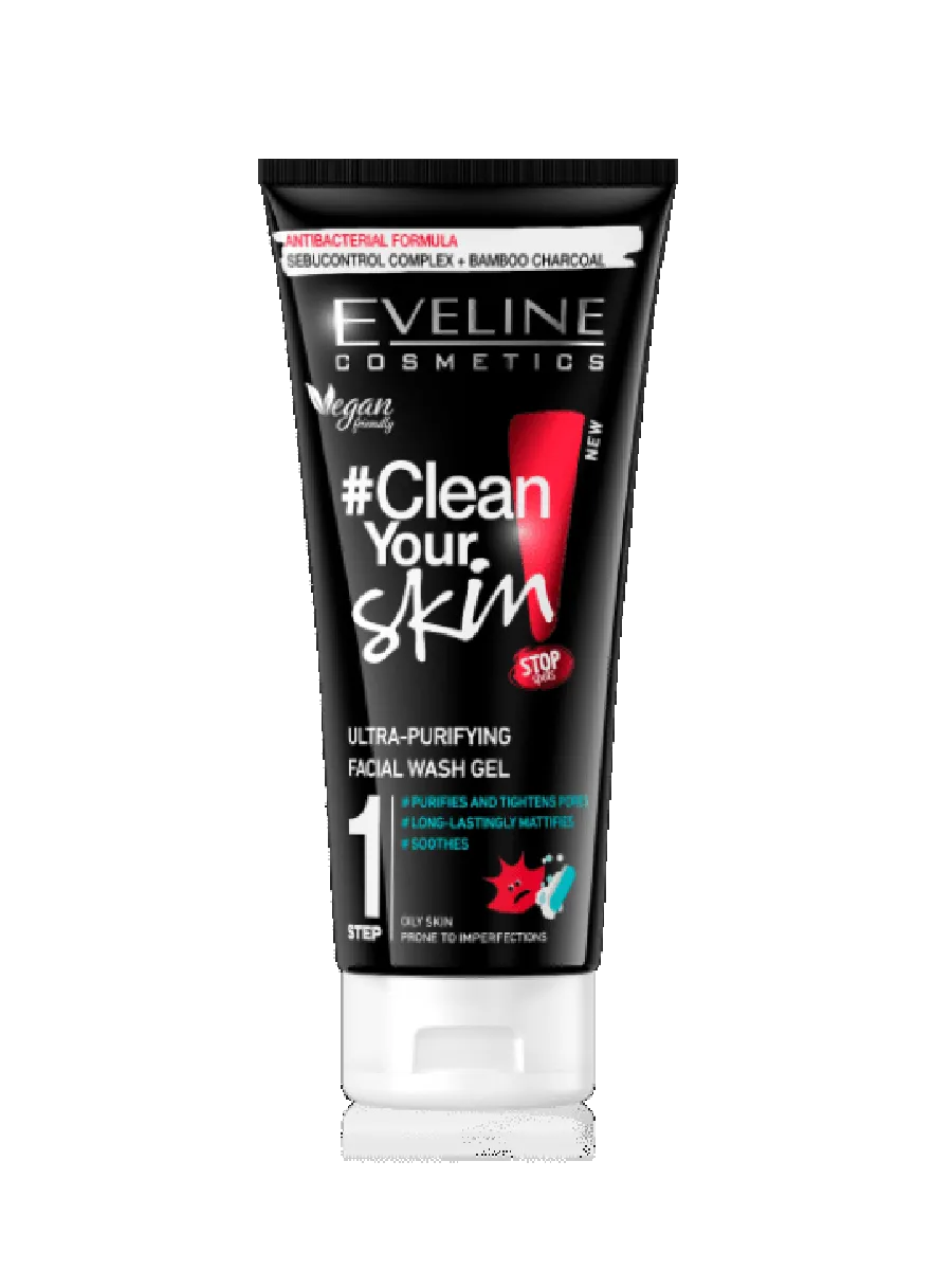 Eveline Pure Control Step1 Face Wash Gel Deeply Cleansing 200ml