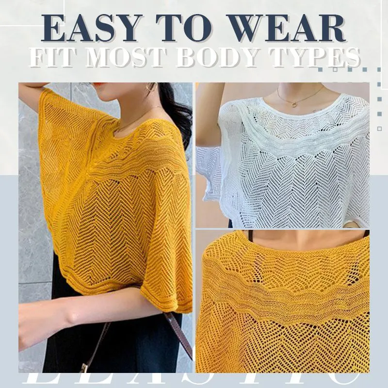 Knitted Sun-proof Ice Silk Shawl (Gift Pearl Clips 6pcs/pack)