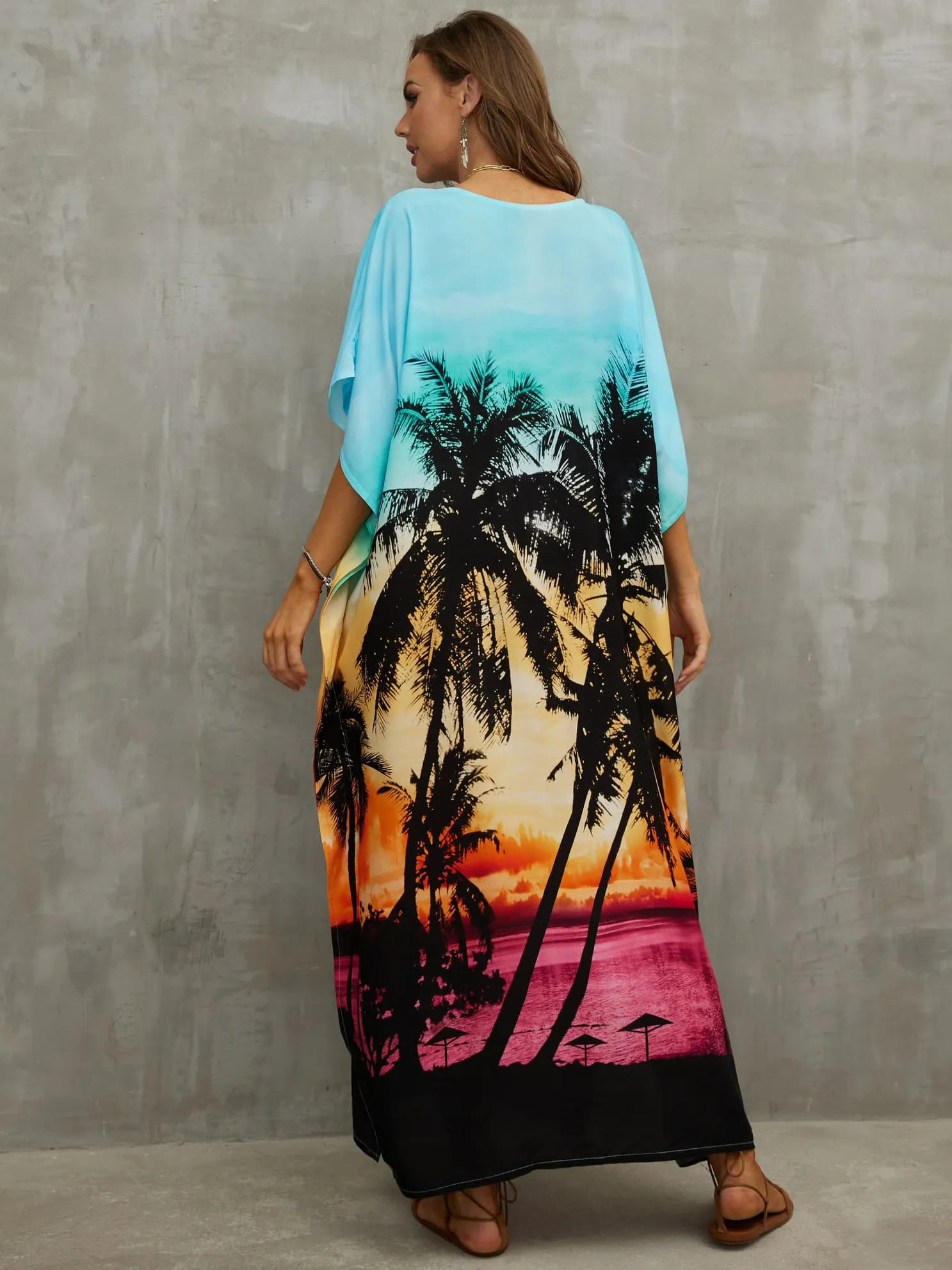Print Kaftan Beach Loungewear Dress for Women
