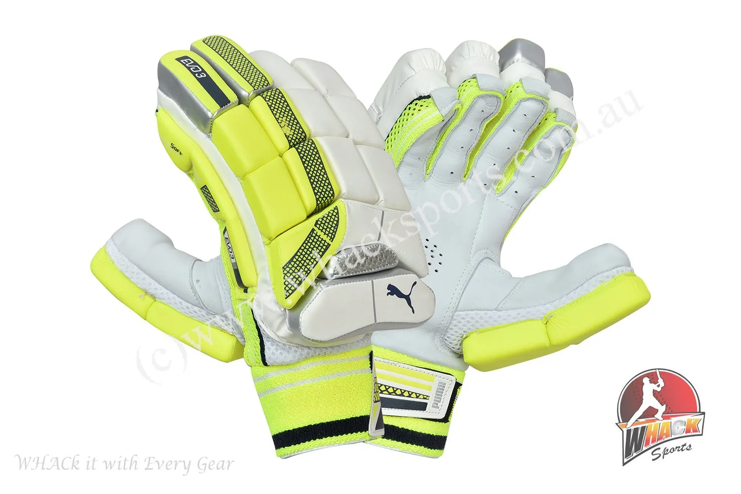Puma Evo 3 Green Cricket Batting Gloves - Boys/Junior