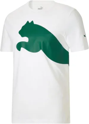 Puma Mens Oversized Logo Crew Neck Short Sleeve Casual Tops Casual - White - Size L