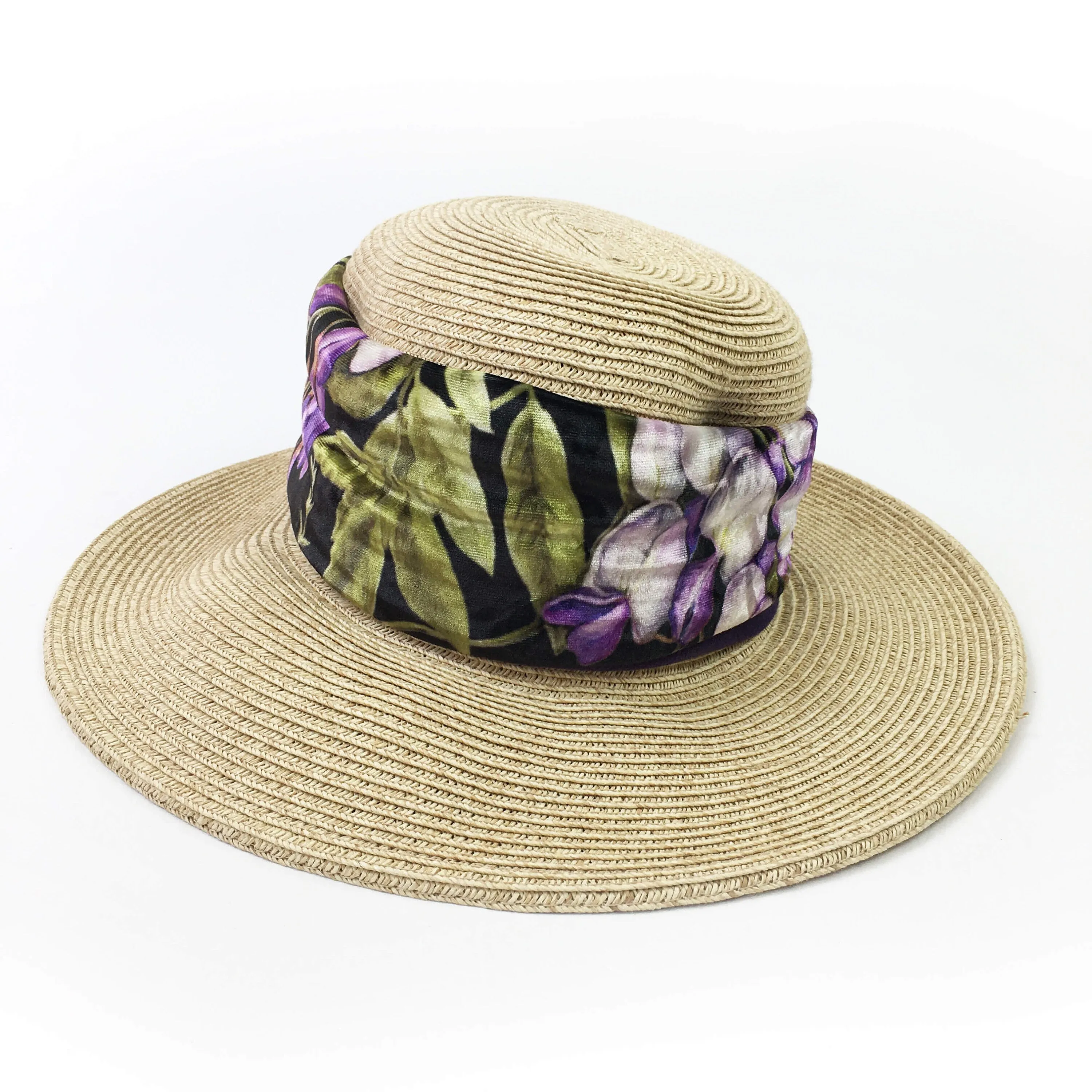 Wisteria, Versatile Scarf, Headband, HatBand, Neck Warmer, Ladies Scarf, Velour Scarf, Designer Gaiter, Handpainted and printed