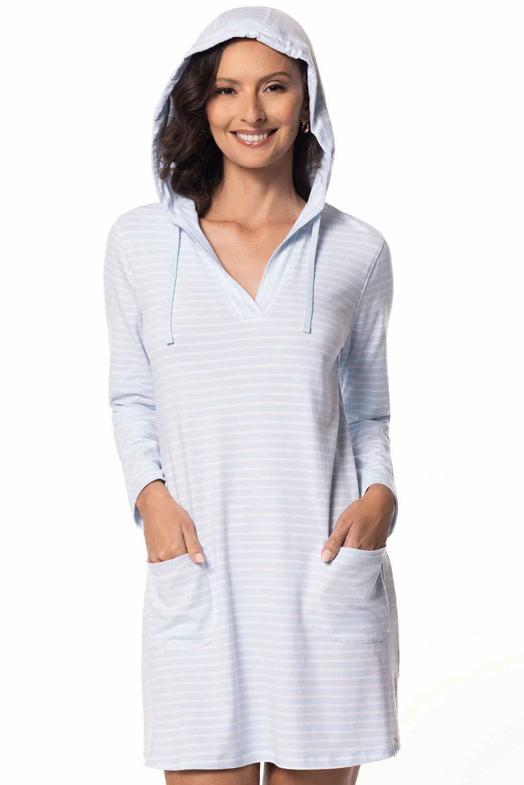 Women's Catalina Beach Cover-Up Dress | Skyride/White Stripe