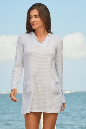Women's Catalina Beach Cover-Up Dress | Skyride/White Stripe