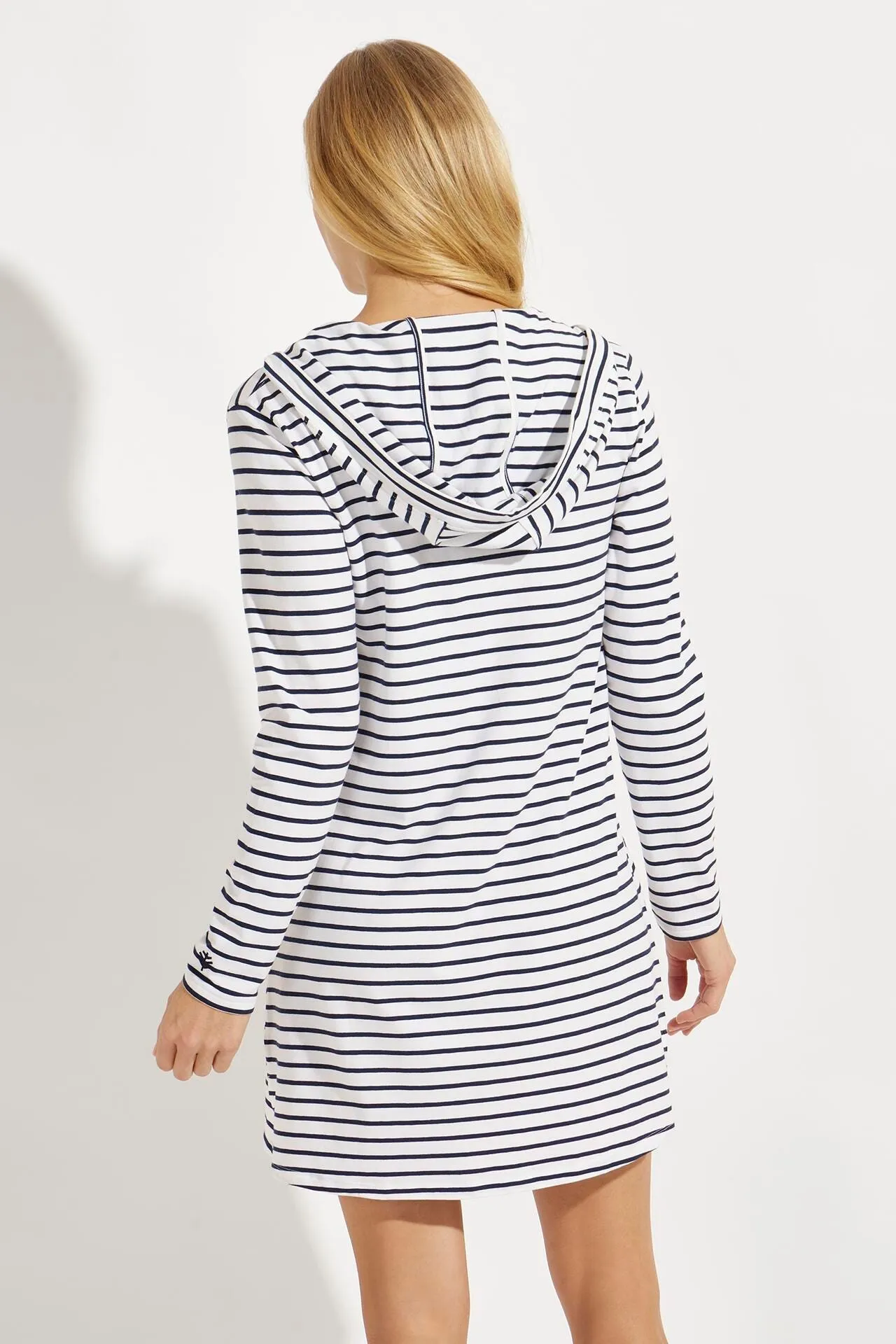 Women's Catalina Beach Cover-Up Dress | White/Navy Stripe