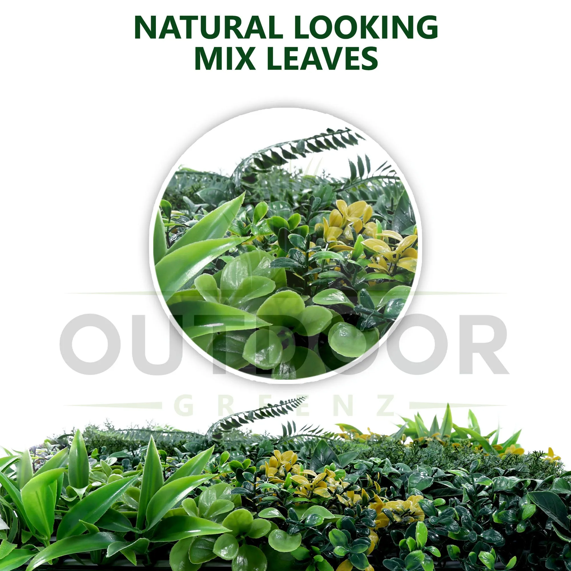 Yellow and Mix Shade Green Leaves Green Garden Wall Tile (Size: 100cm x 100cm, Pack of 1)